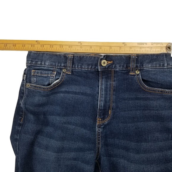 Old Navy Straight Blue Jeans Built-In Flex Sz 14 Husky Adjustable Waist L28.5 - Picture 6 of 12